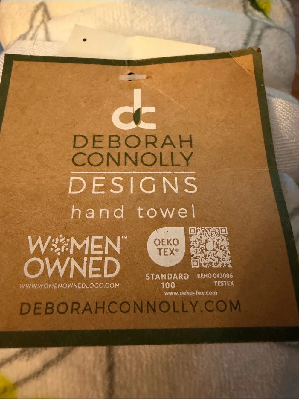 NWT pair of Deborah Connolly Designs martini with olives print hand towels